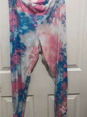 No Boundaries Pink & Blue Tie-Dye Leggings